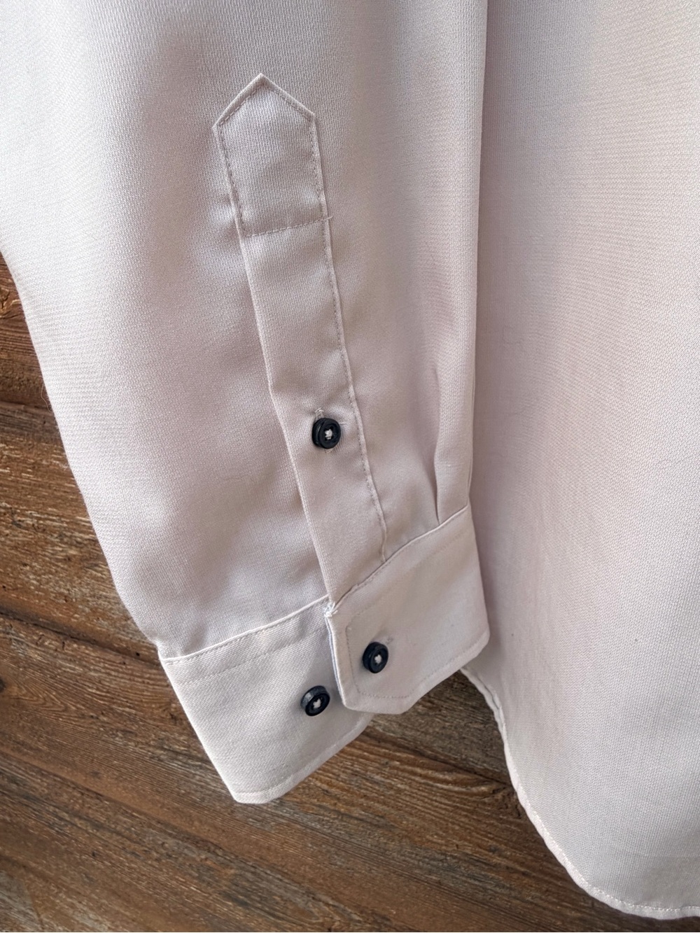 Men's Long-Sleeve Dress Shirt in Light Cream - Picture 4 of 6